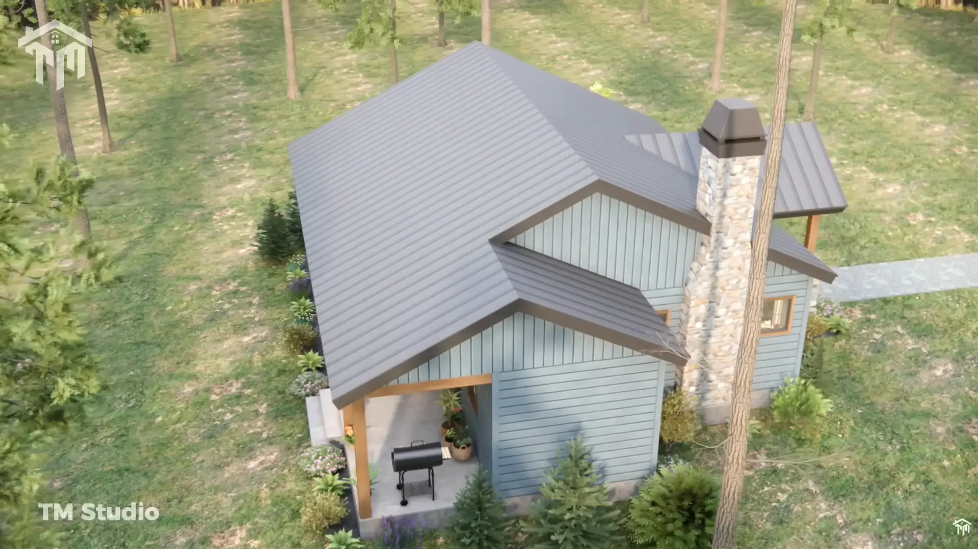 tm studio small house design (39'x 33') Small Farmhouse Design | A Warm and Cozy Retreat