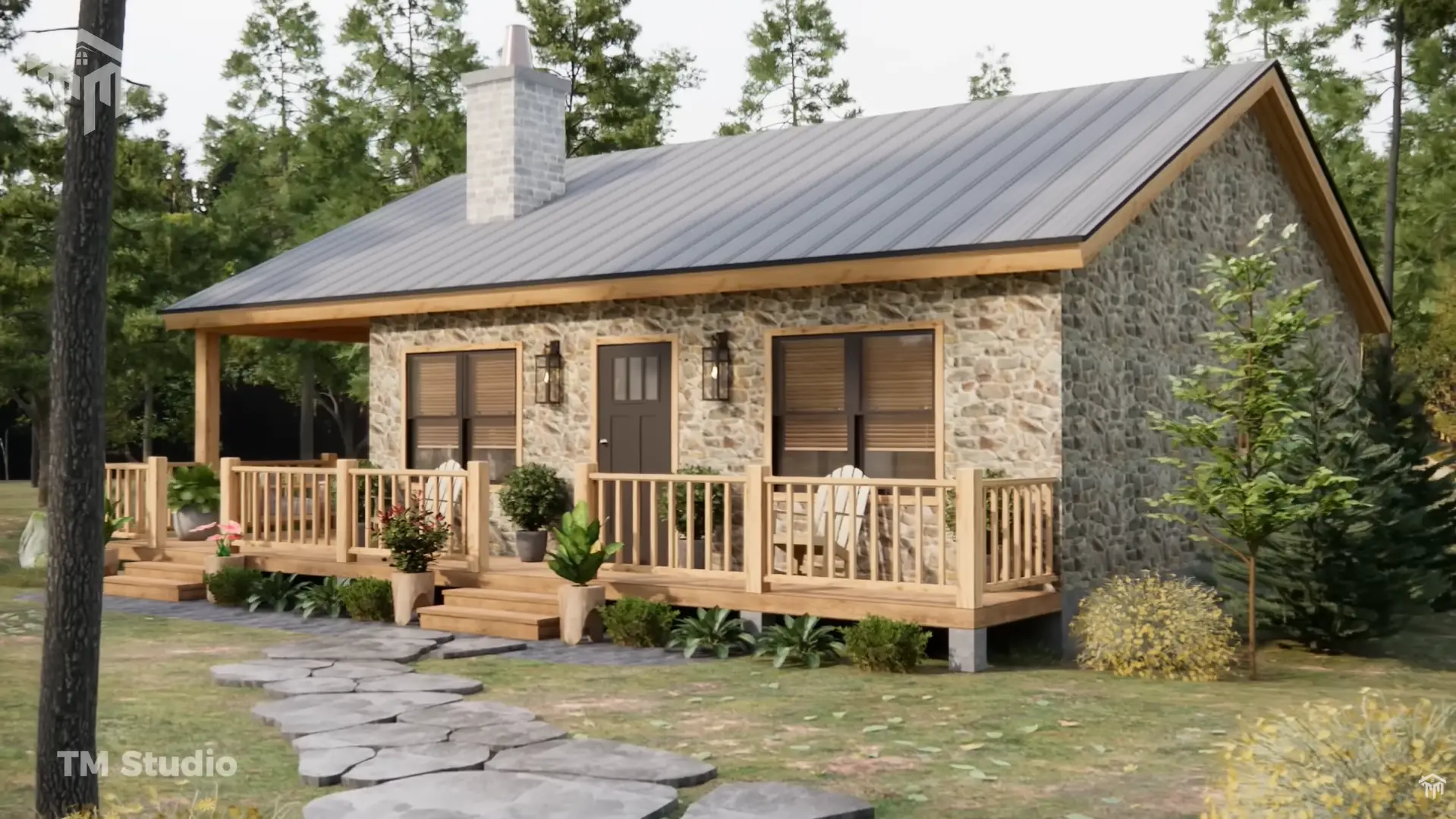 2-Bedroom Cabin Perfection: Designed for Comfort (38'x29') tm studio 2 bedroom house plan