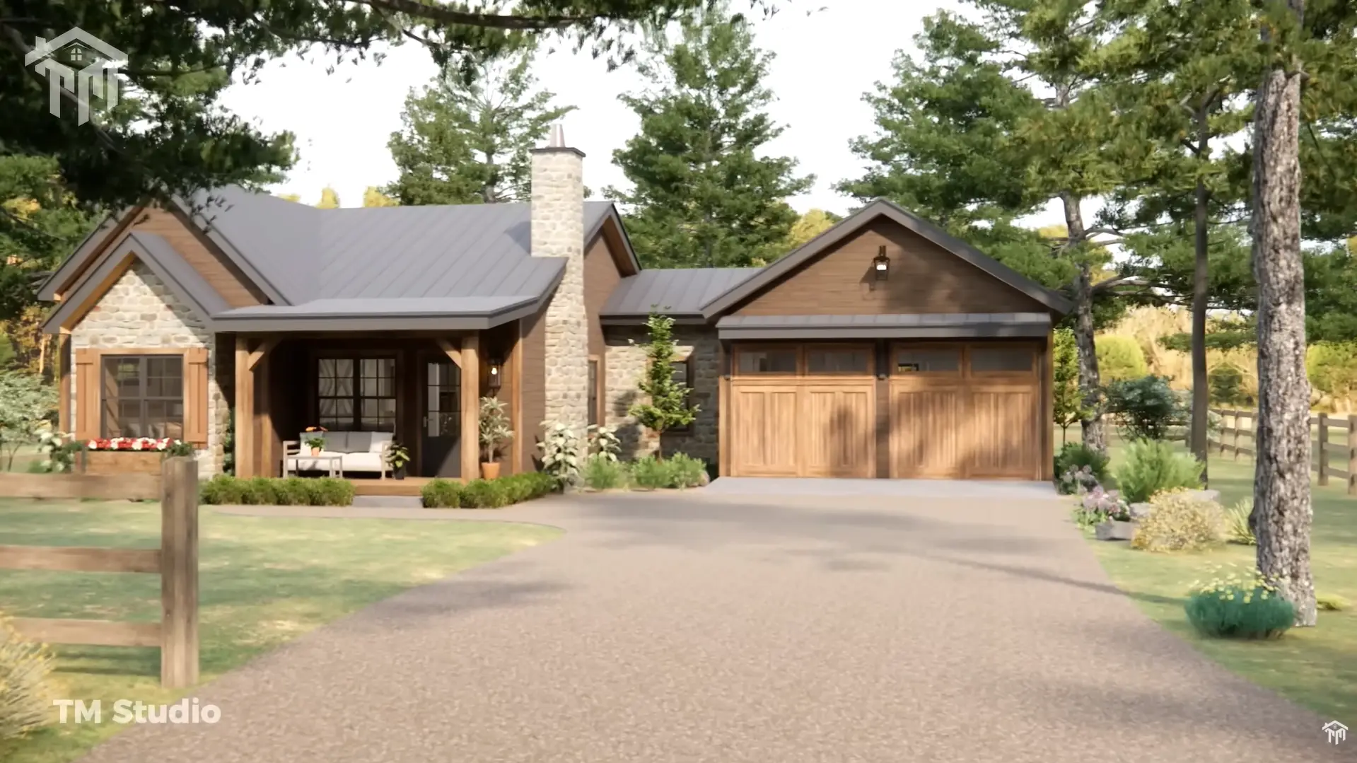 tm studio 2 bedroom house plan with 2 car garage