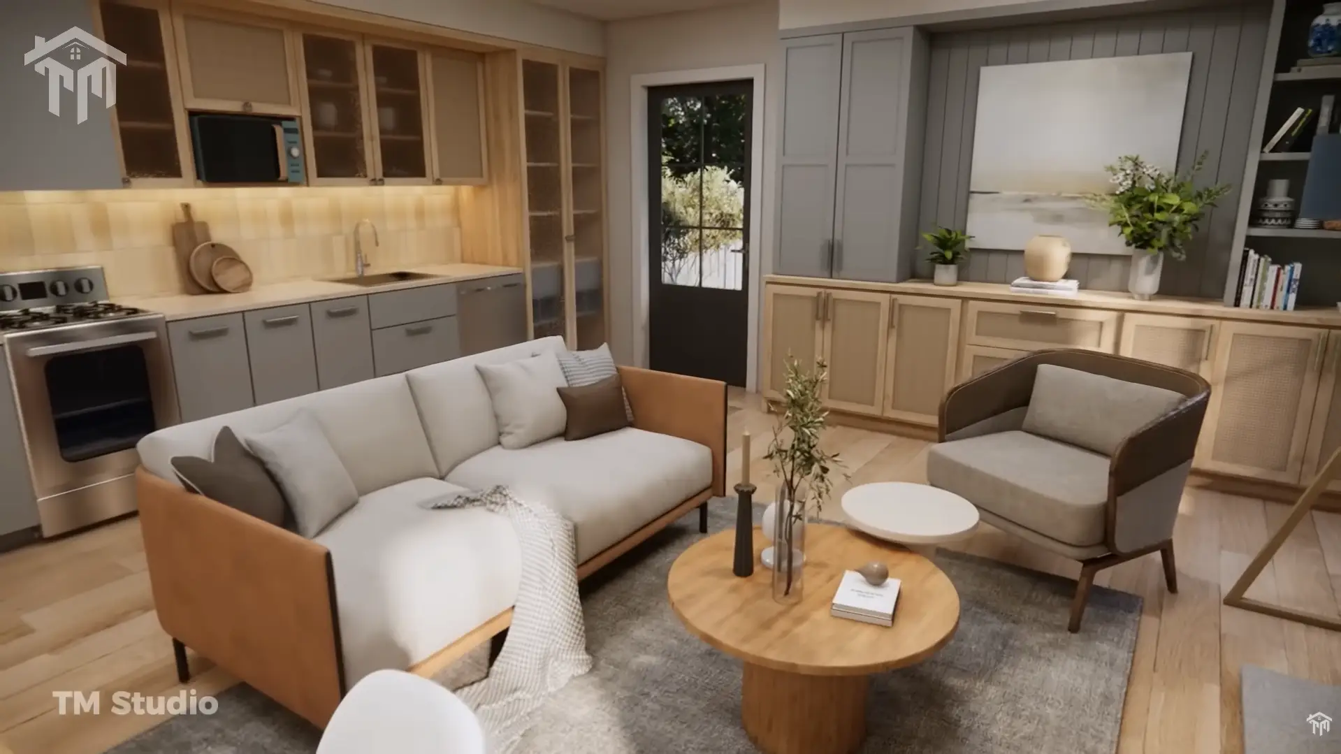 TM STUDIO small house design floor plan 33'x30' (10x9m) The Perfect Small Country House: Beautiful & Comfortable.