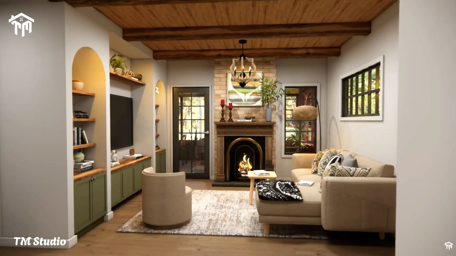 29'x36' (9x11m) What An Amazing Cabin Home | Cozy & Charm | 2-Bedroom Small House Floor plan TM Studio small house design