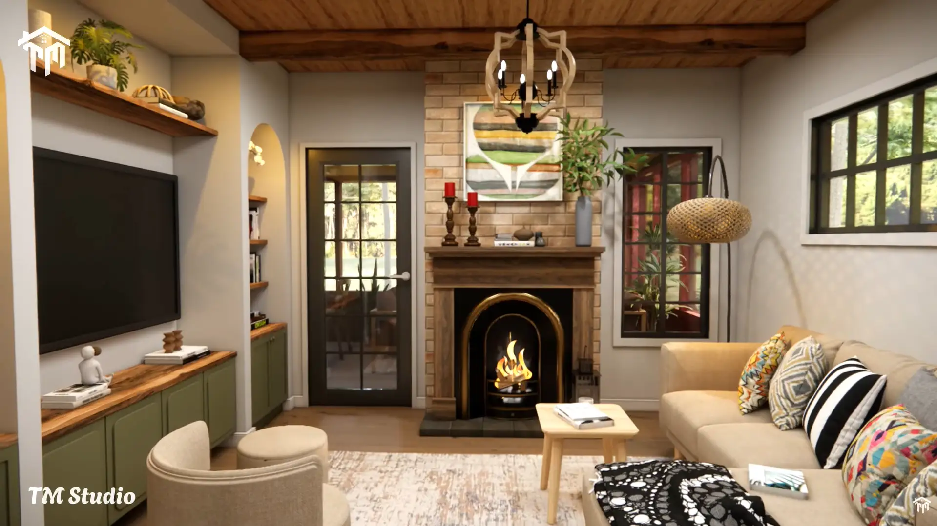 29'x36' (9x11m) What An Amazing Cabin Home | Cozy & Charm | 2-Bedroom Small House Floor plan TM Studio small house design