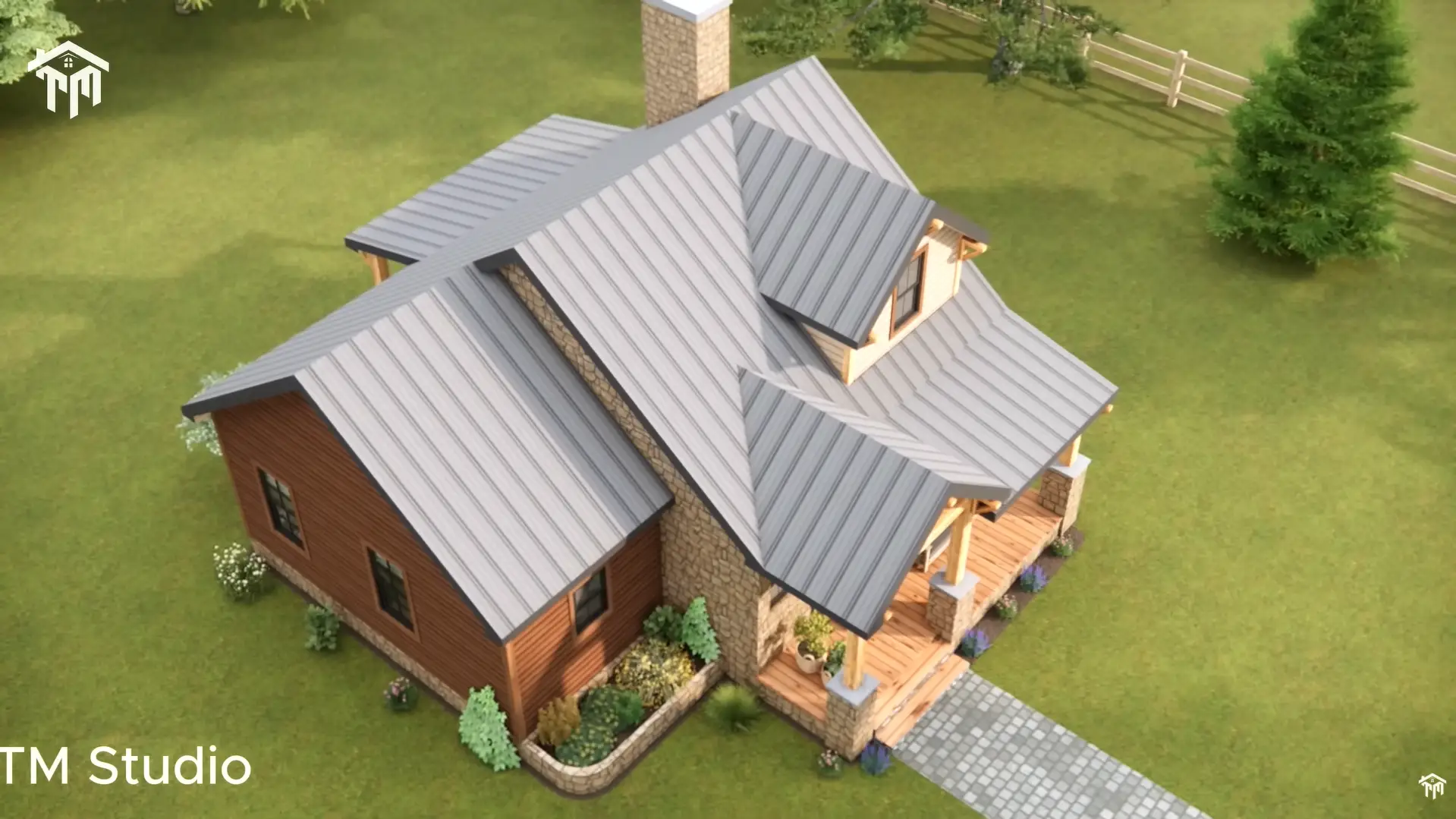 29'x26' (9x8m) Cottage Farmhouse with Loft: Cozy, Space-Saving, and Stylish