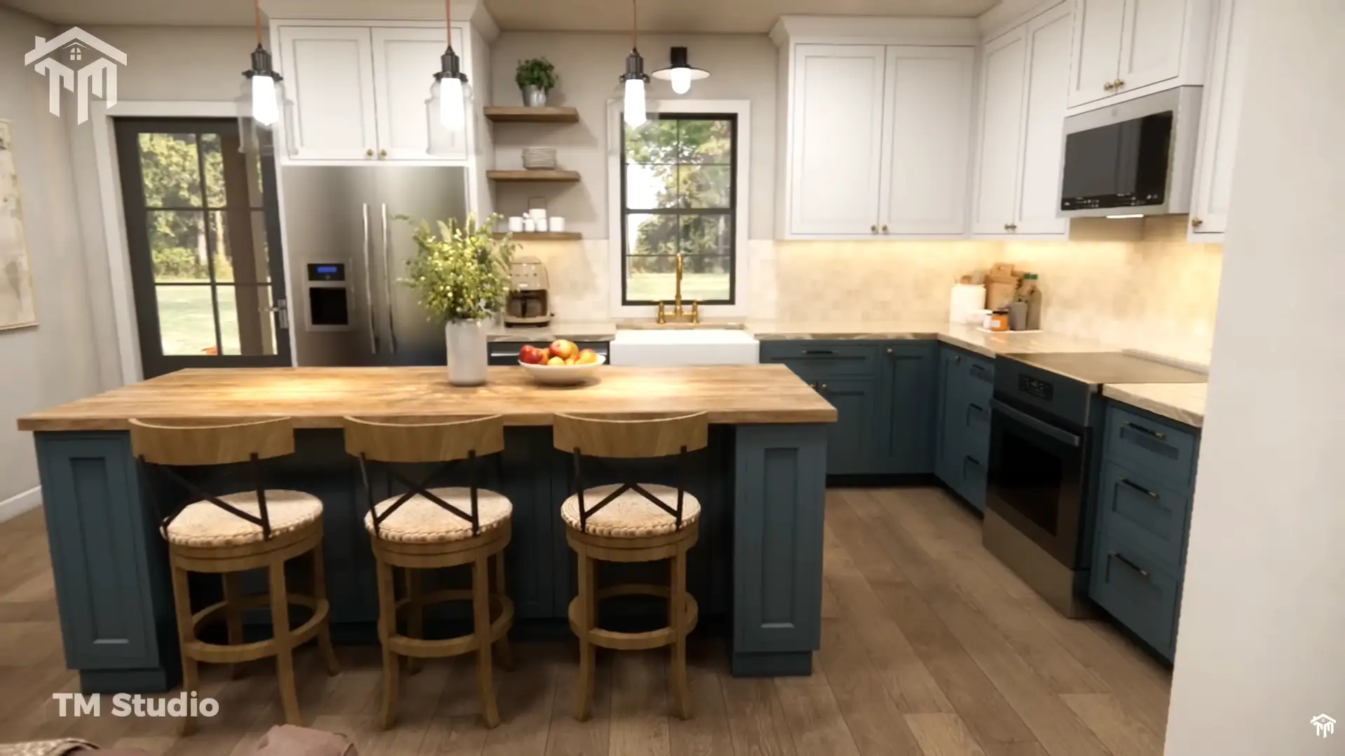 tm studio small house design (39'x 33') Small Farmhouse Design | A Warm and Cozy Retreat
