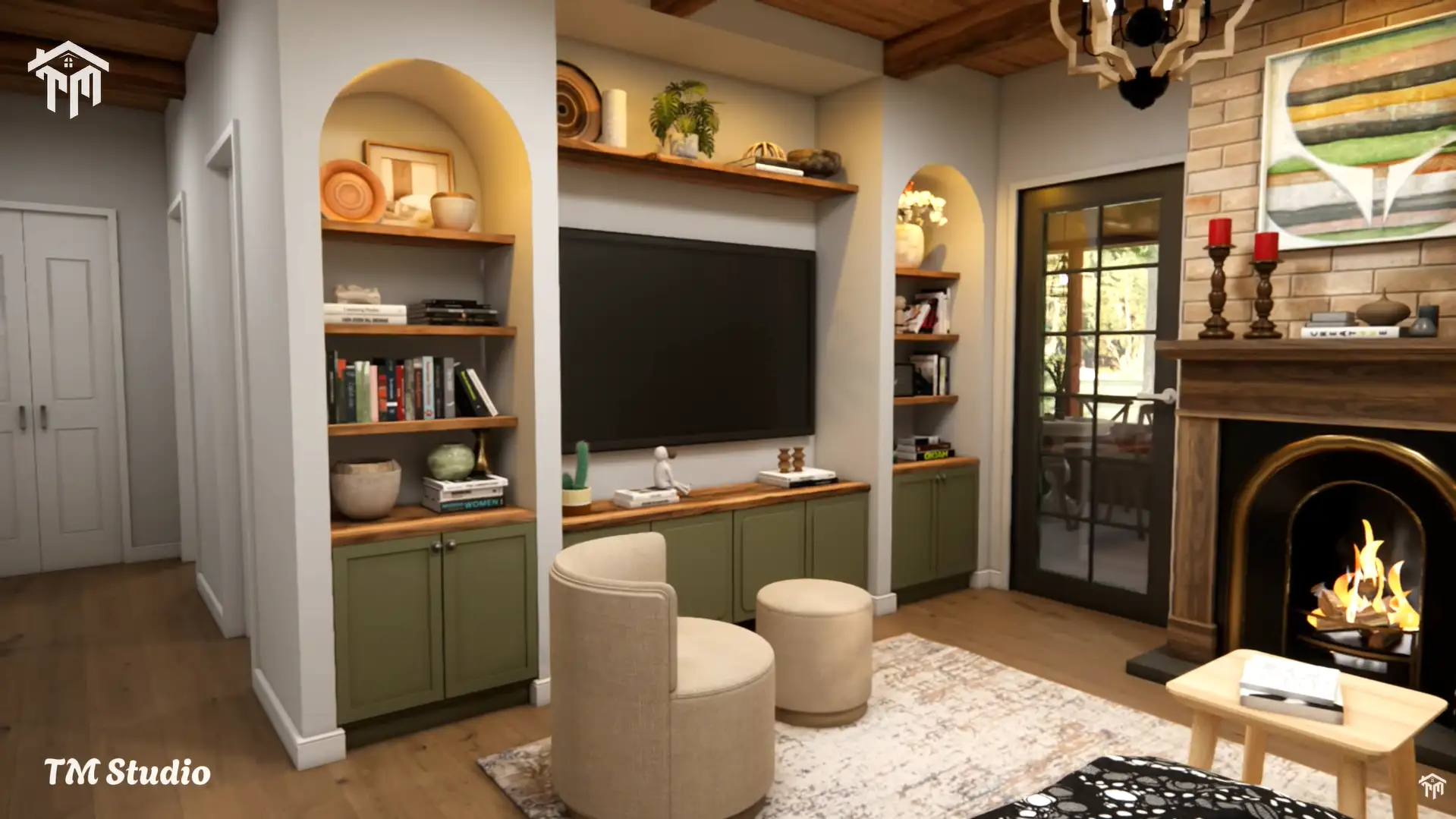 29'x36' (9x11m) What An Amazing Cabin Home | Cozy & Charm | 2-Bedroom Small House Floor plan TM Studio small house design