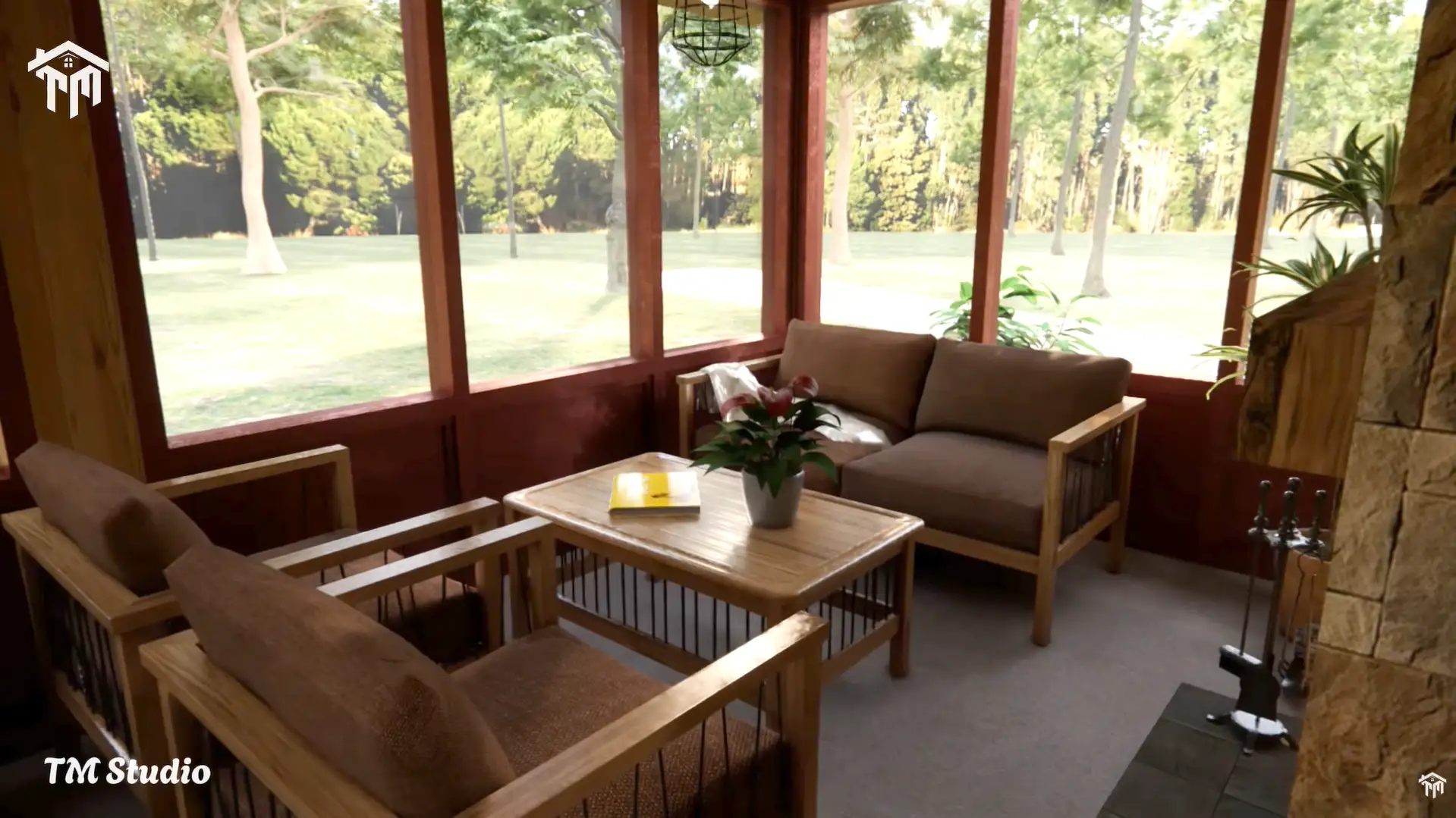 29'x36' (9x11m) What An Amazing Cabin Home | Cozy & Charm | 2-Bedroom Small House Floor plan TM Studio small house design