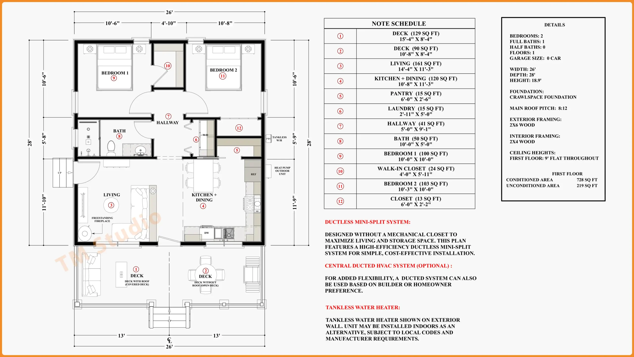 TMS-052-CF1 Floor Plan TM STUDIO SMALL HOUSE DESIGN