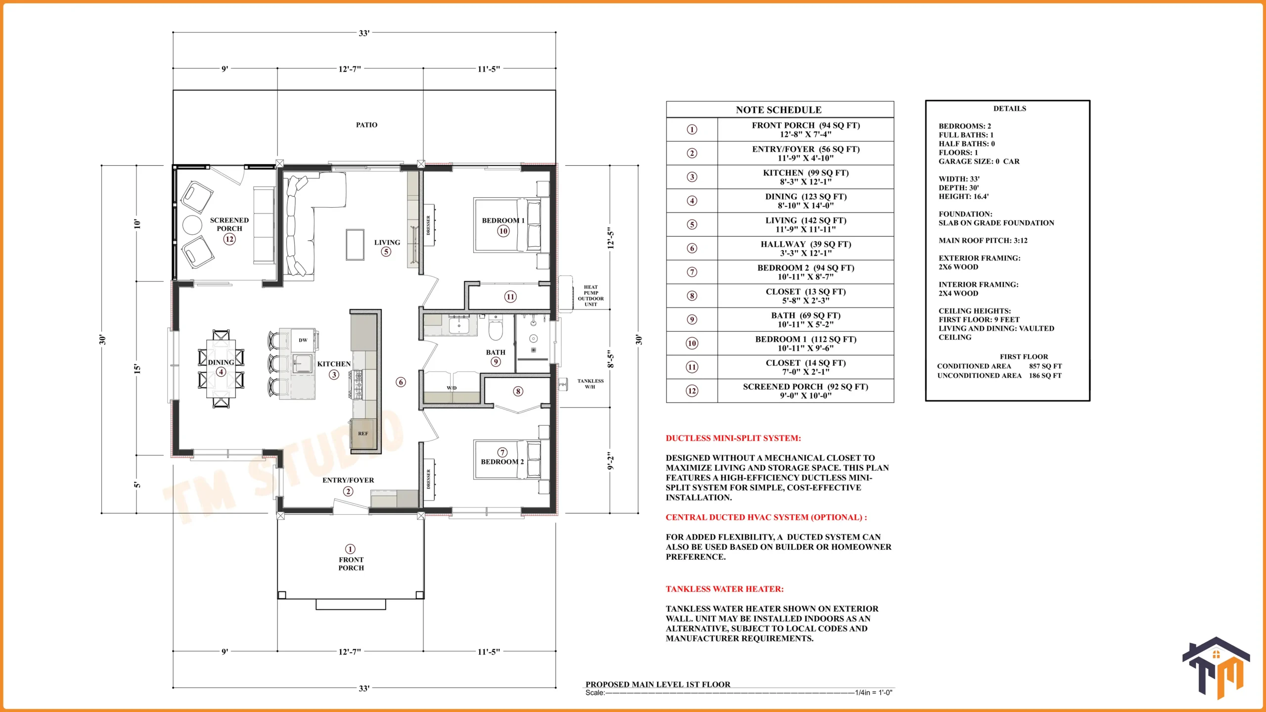 TMS-064-CF1 Floor plan with detailes