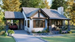 31'x33' Cozy 2-Bedroom Country House - Perfect for a Simple Life | Small House Design Idea