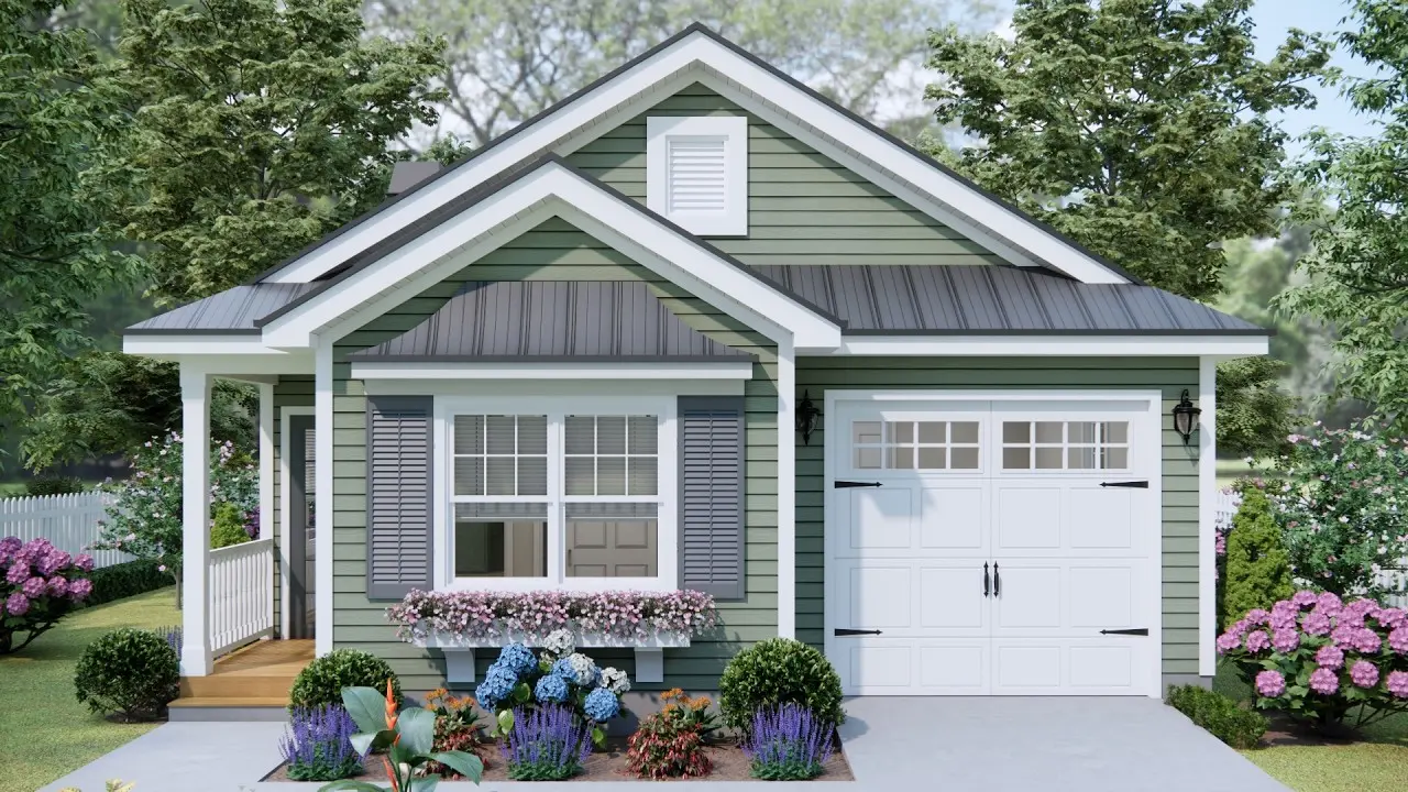 tm studio 2 bedroom house plan with car garage