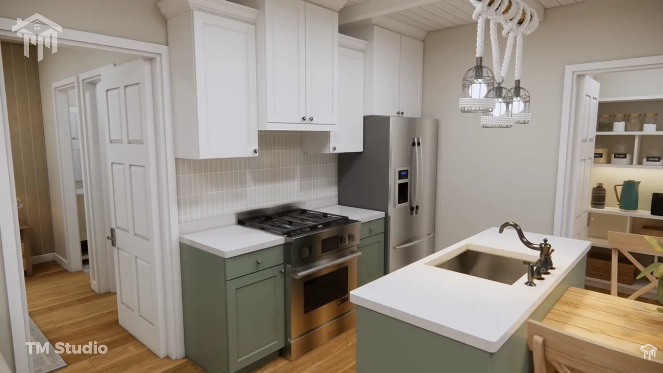 tm studio 2 bedroom house plan with car garage