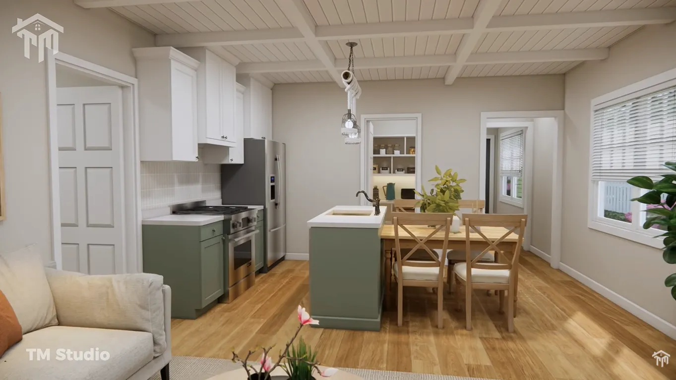 tm studio 2 bedroom house plan with car garage