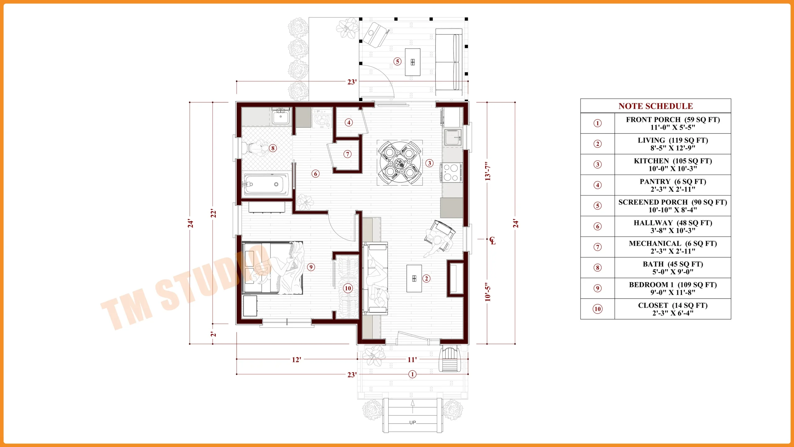 tm studio 1 bedroom house plan