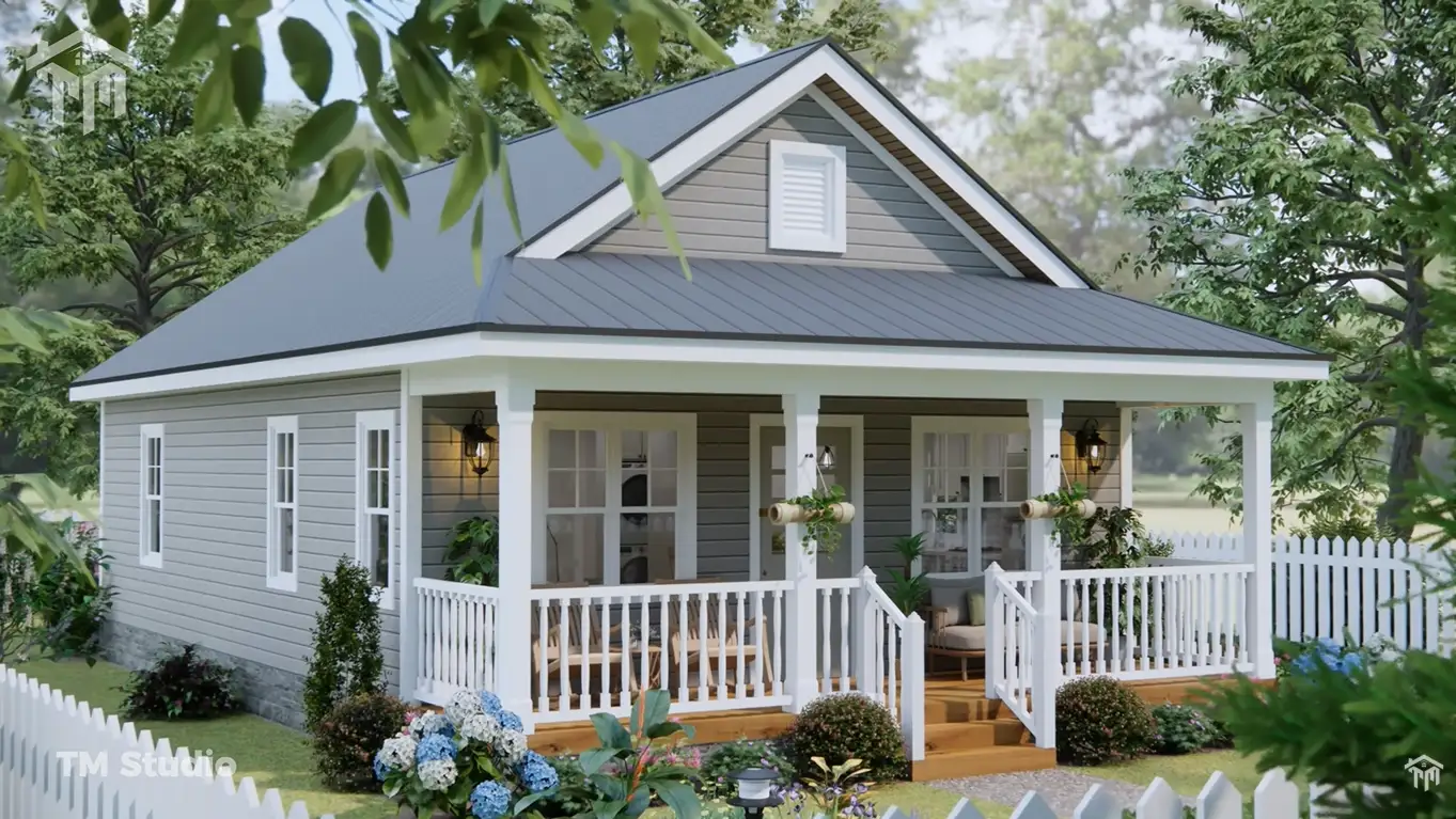 tm studio 2 bedroom small Country house plan