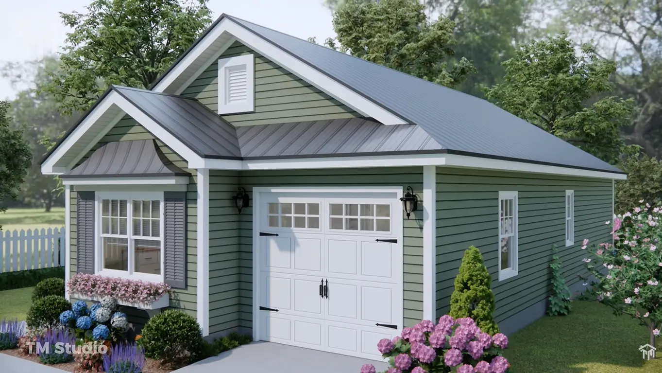 tm studio 2 bedroom house plan with car garage