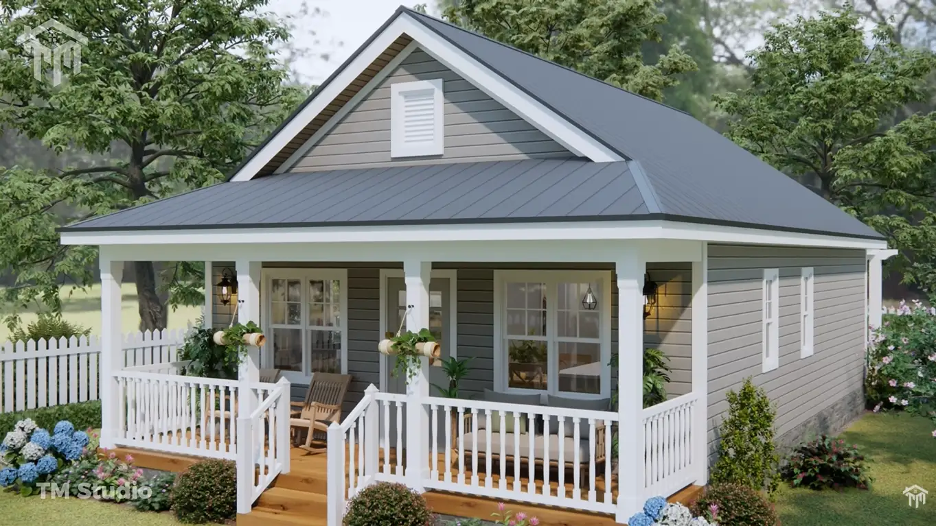 tm studio 2 bedroom small Country house plan