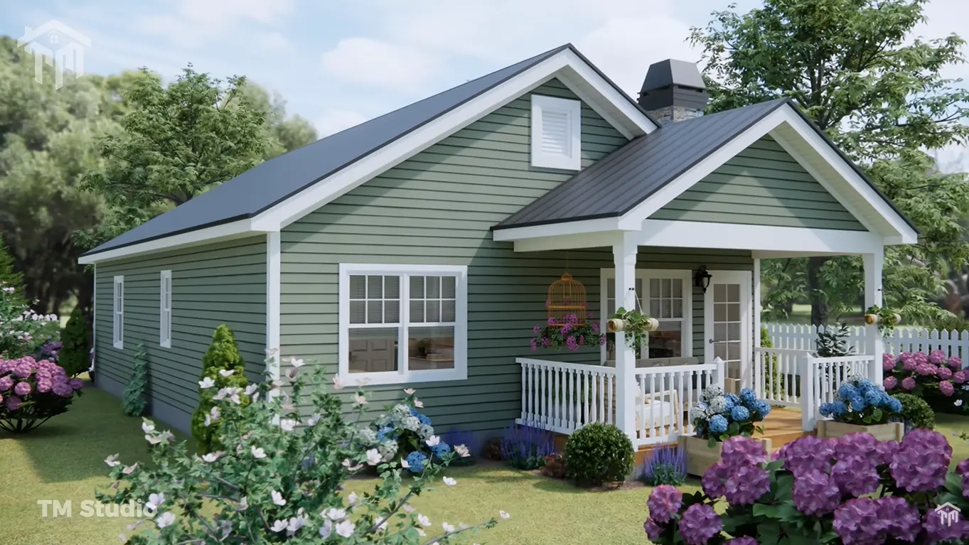 tm studio 2 bedroom house plan with car garage