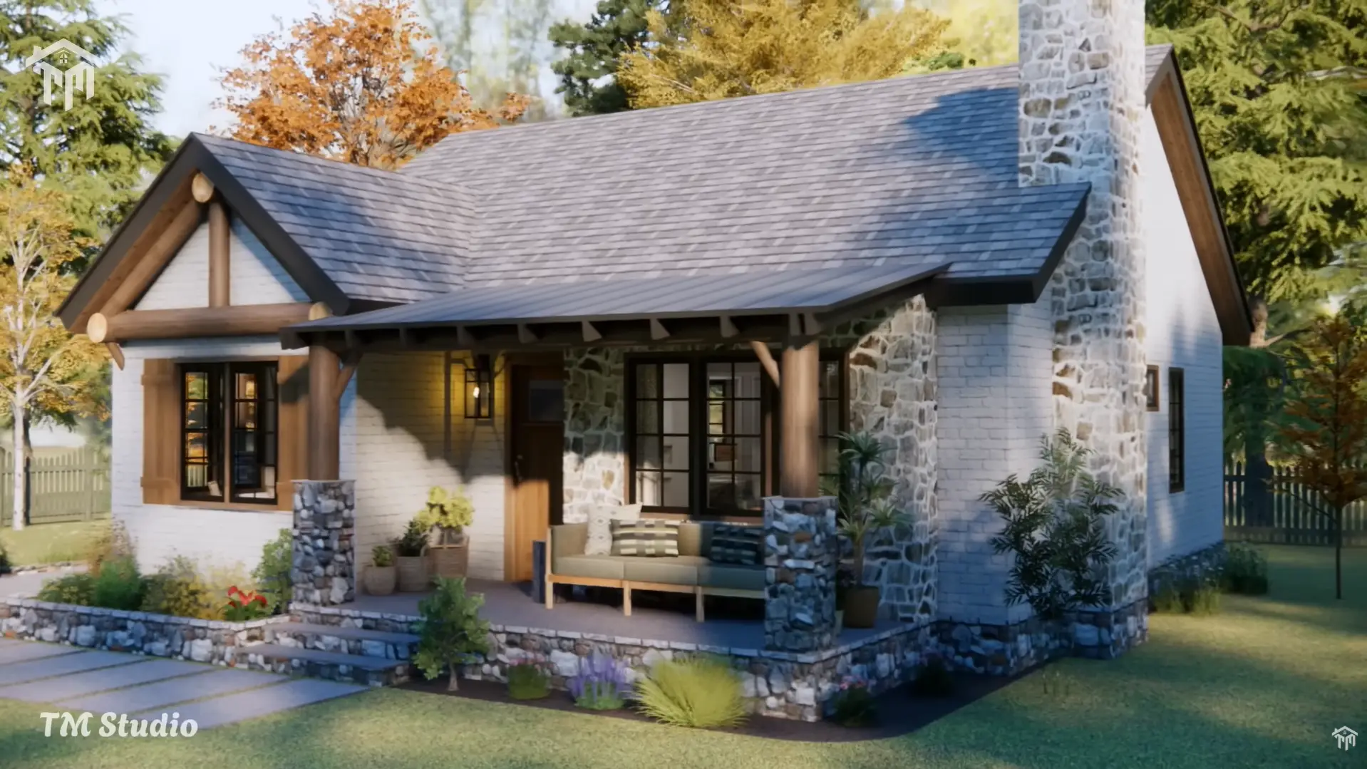 tm studio 2 bedroom house plan with carport