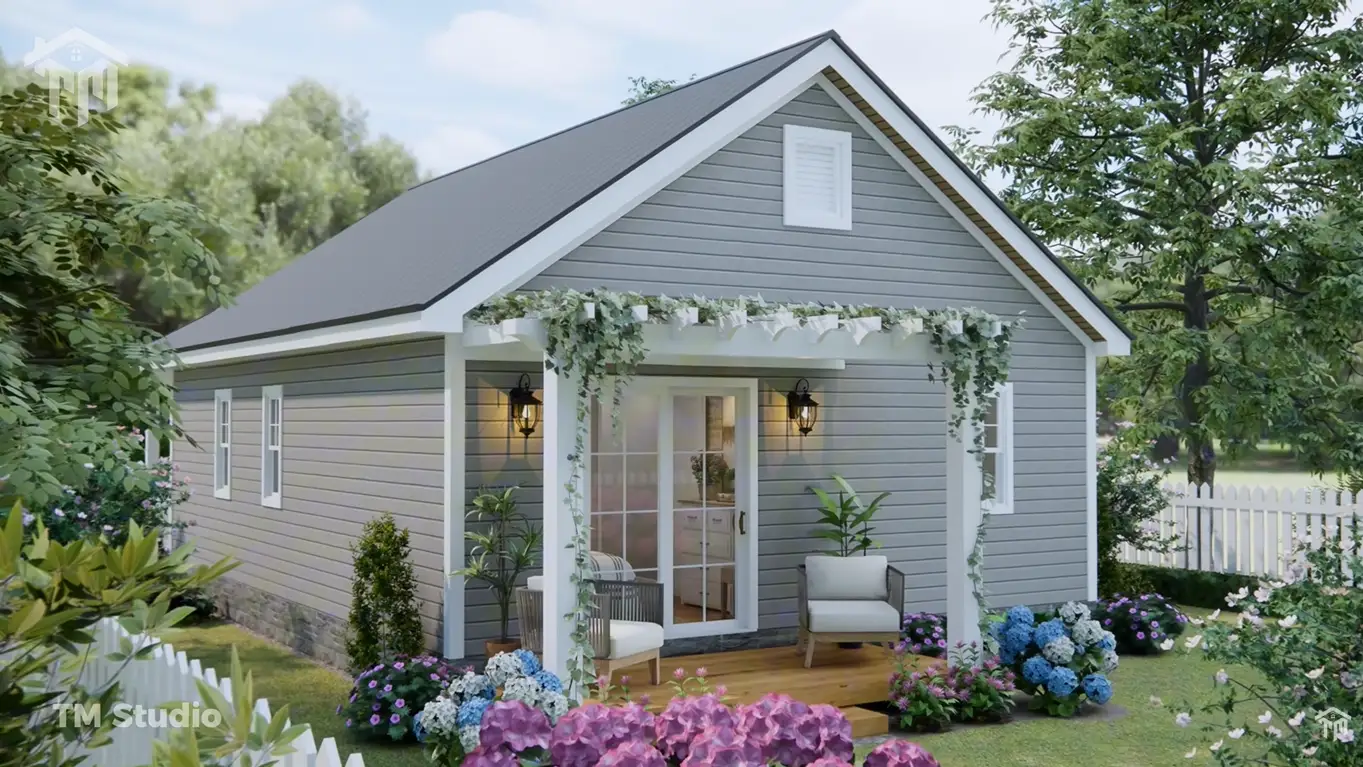tm studio 2 bedroom small Country house plan