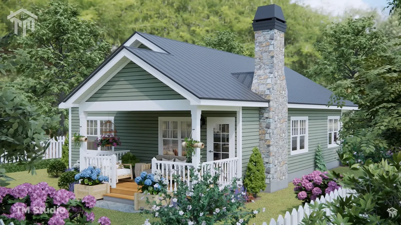 tm studio 2 bedroom house plan with car garage