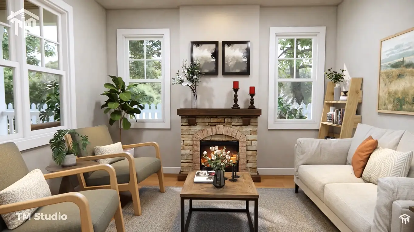 tm studio 2 bedroom small Country house plan