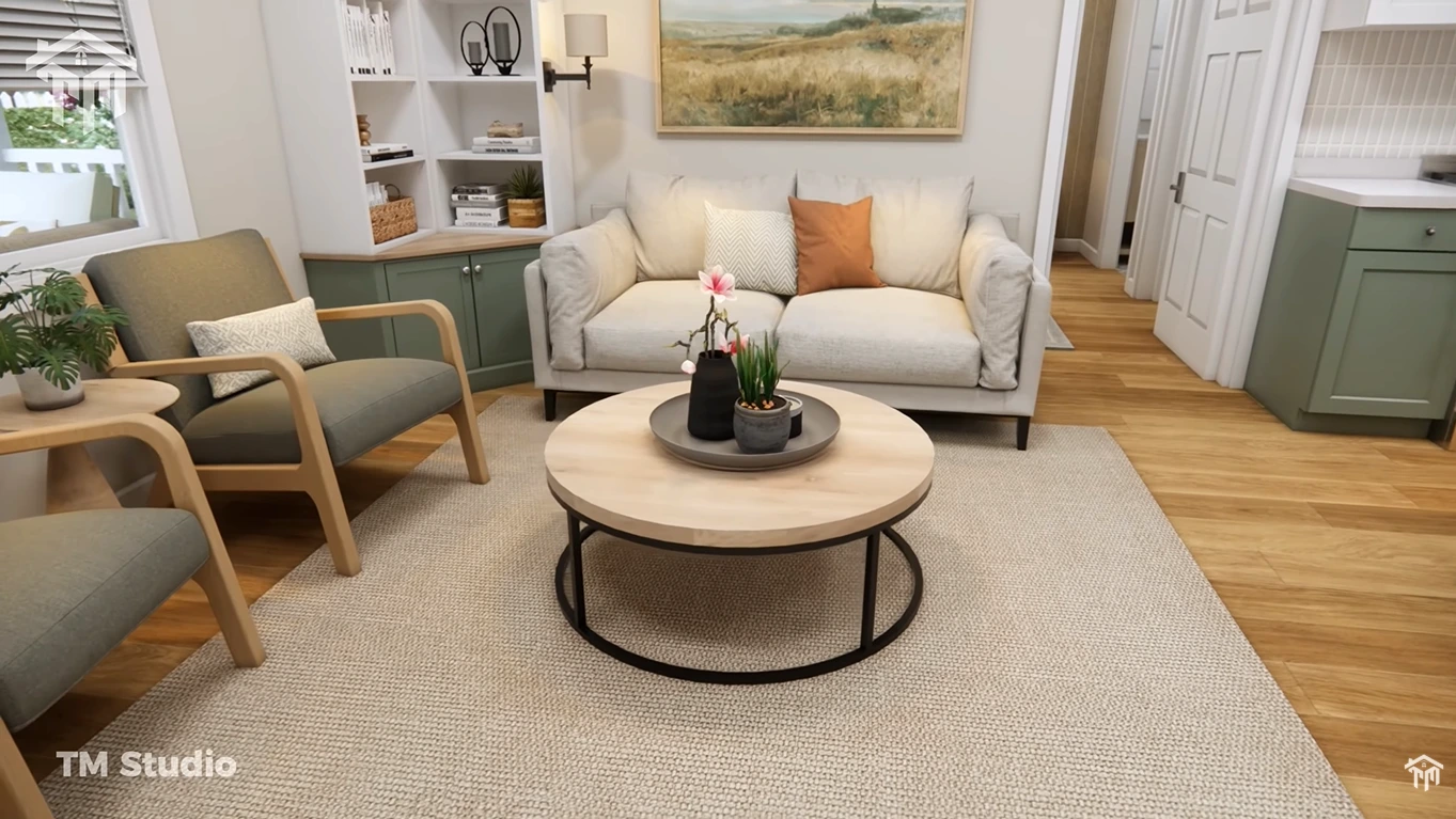 tm studio 2 bedroom house plan with car garage