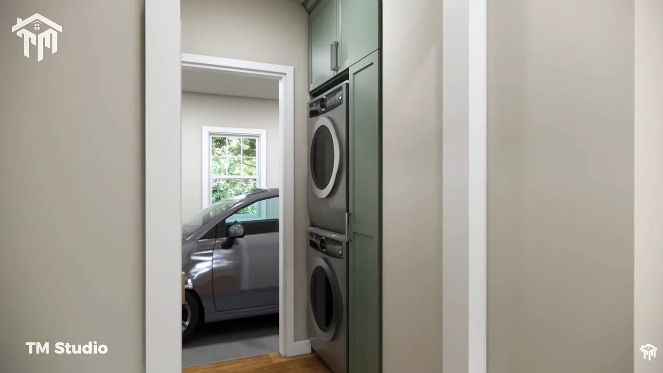 tm studio 2 bedroom house plan with car garage