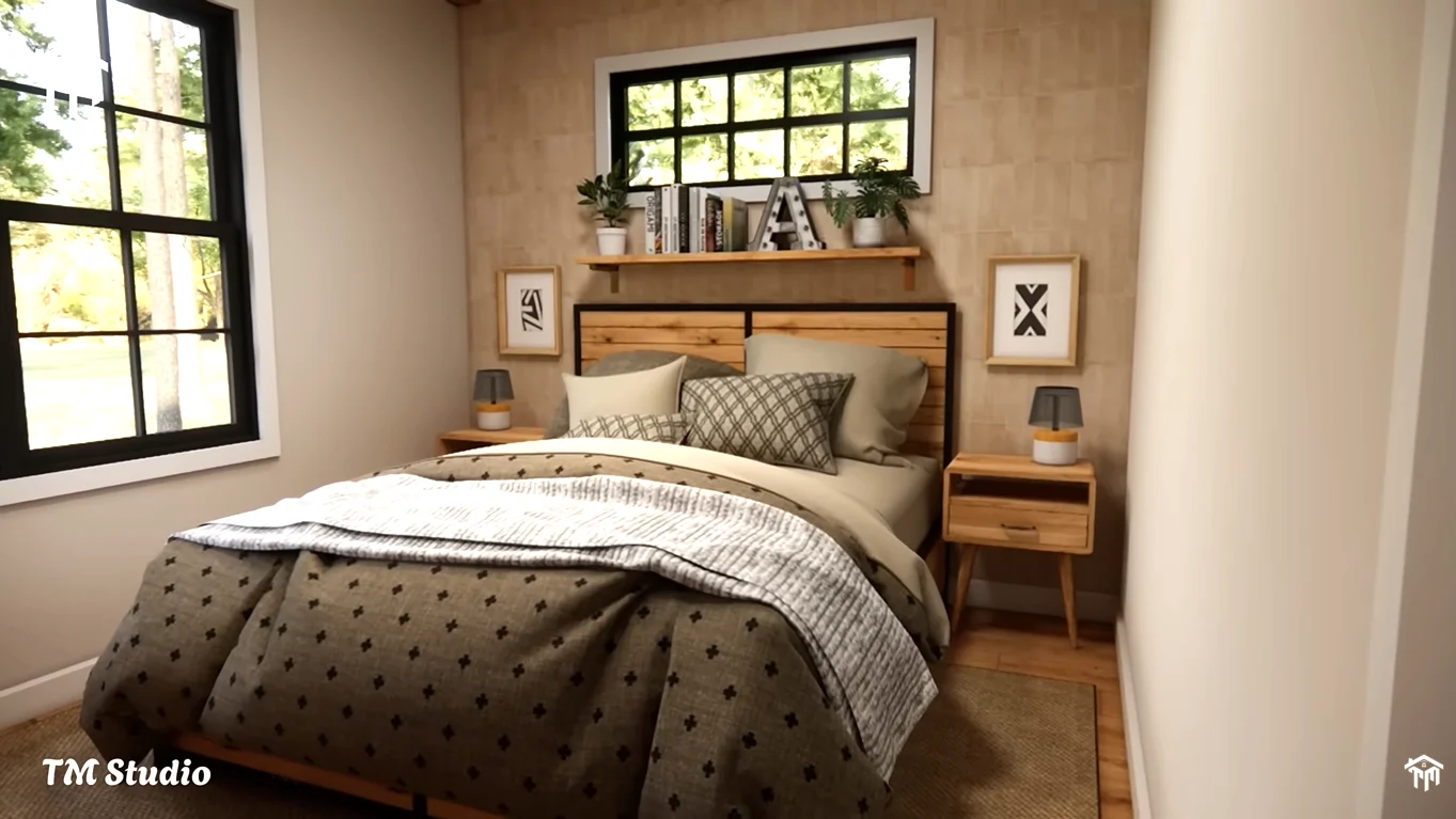 tm studio 2 bedroom cabin house plan