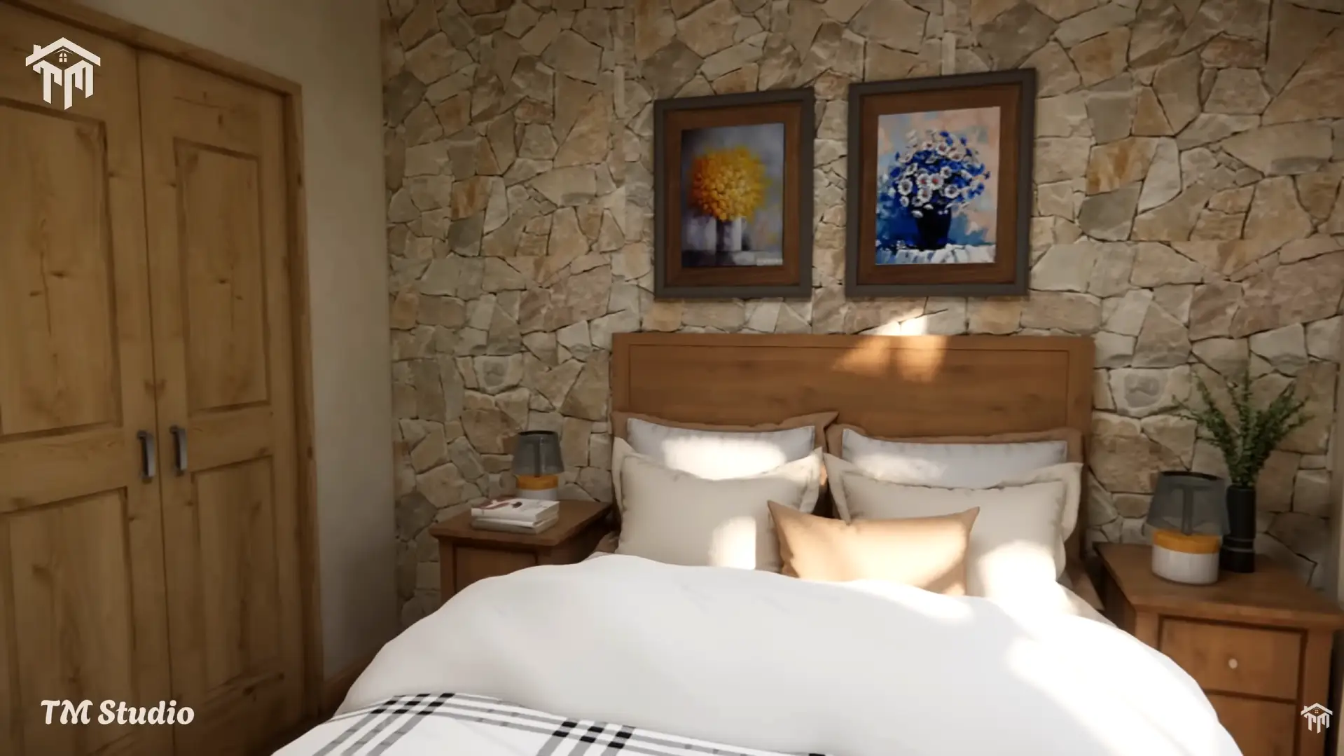 tm studio 2 bedroom house plan with 2 bathroom