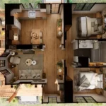 tm studio 2 bedroom cabin house plan