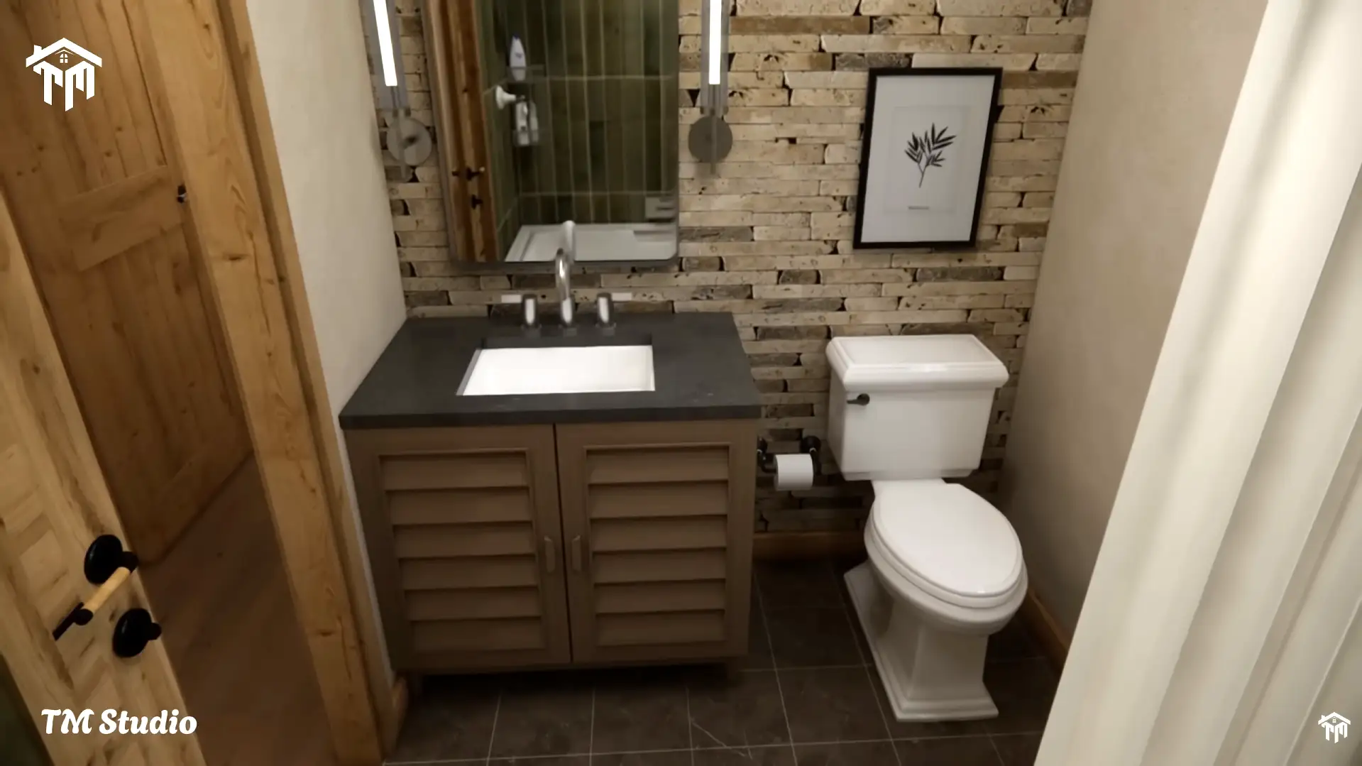 tm studio 2 bedroom house plan with 2 bathroom