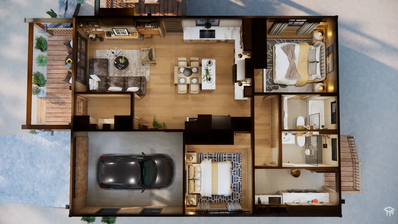 tm studio 2 bedroom house plan