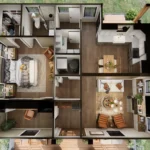 tm studio 1 bedroom cottage house plan with dimensions