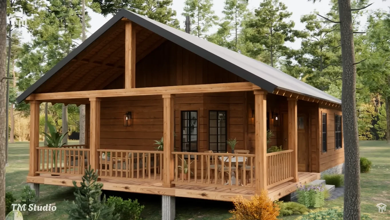 tm studio 2 bedroom cabin house plan