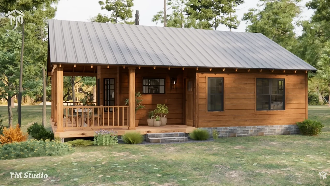 tm studio 2 bedroom cabin house plan