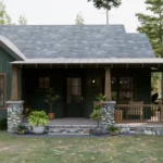 tm studio 2 bedroom house plan with 2 bathroom