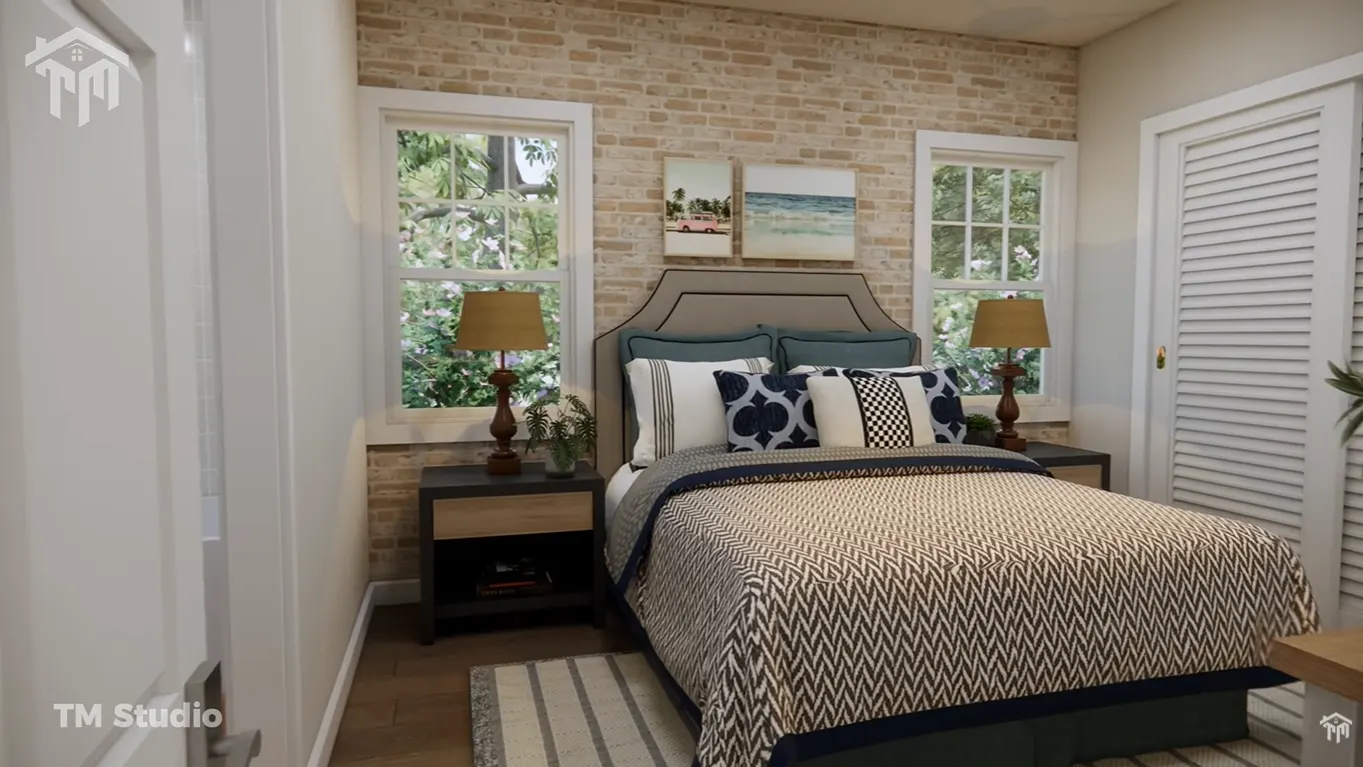 tm studio house plan 2 bedroom with cr garage