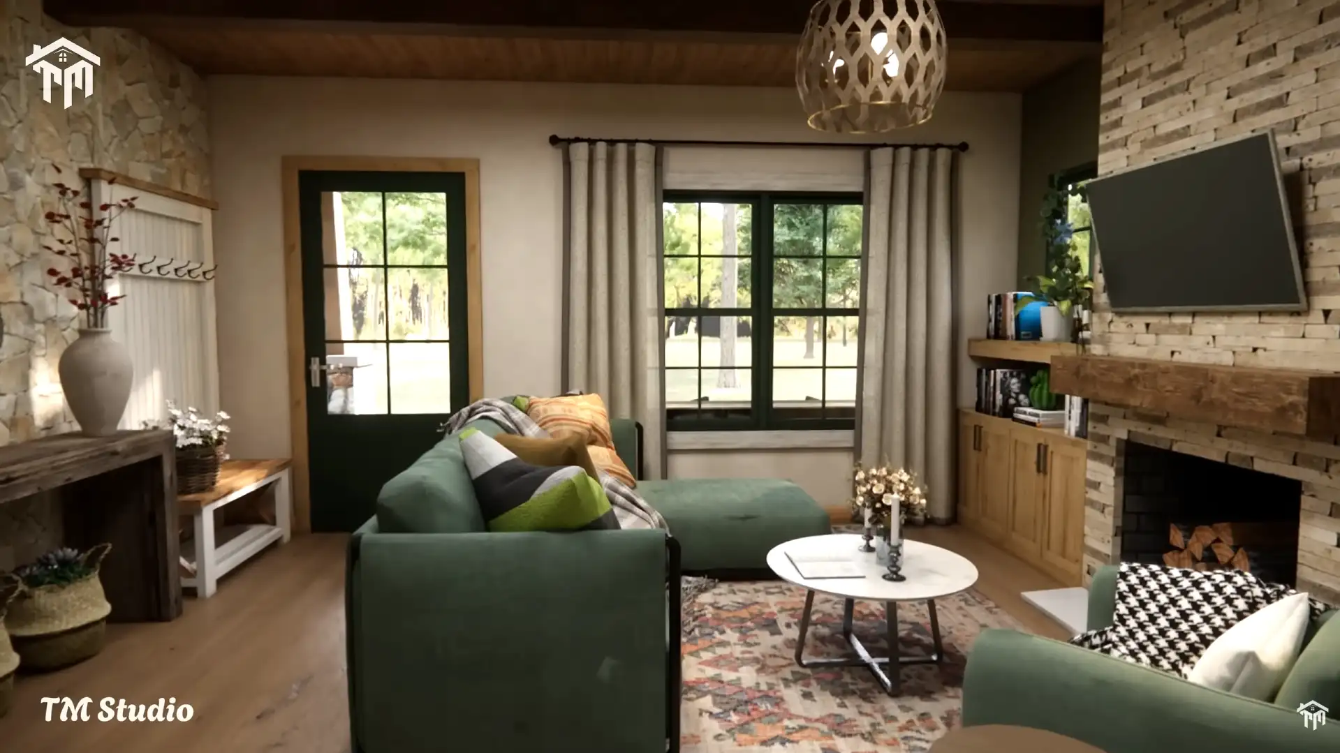 tm studio 2 bedroom house plan with 2 bathroom