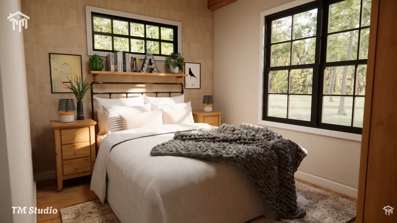 tm studio 2 bedroom cabin house plan