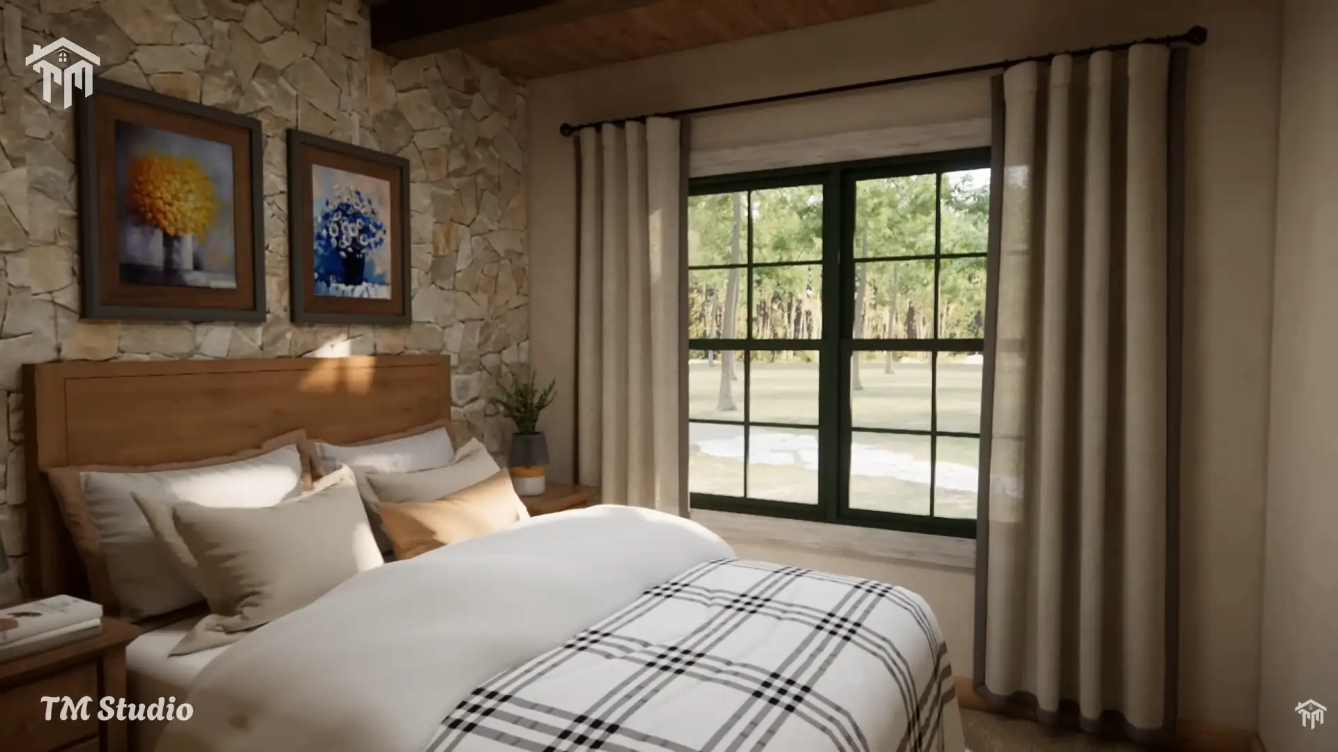 tm studio 2 bedroom house plan with 2 bathroom