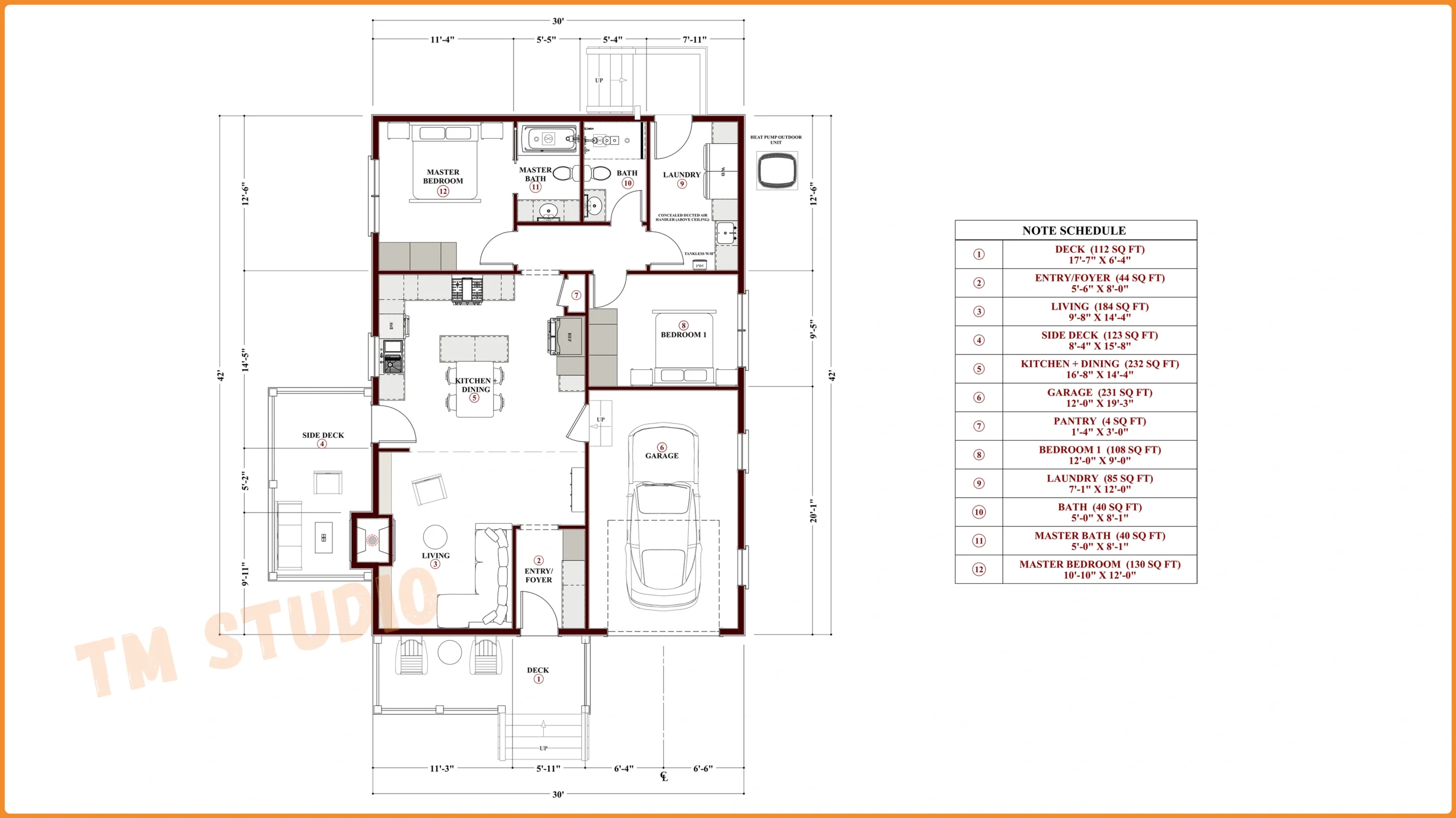 tm studio 2 bedroom 2 bathroom house plan with dimentions