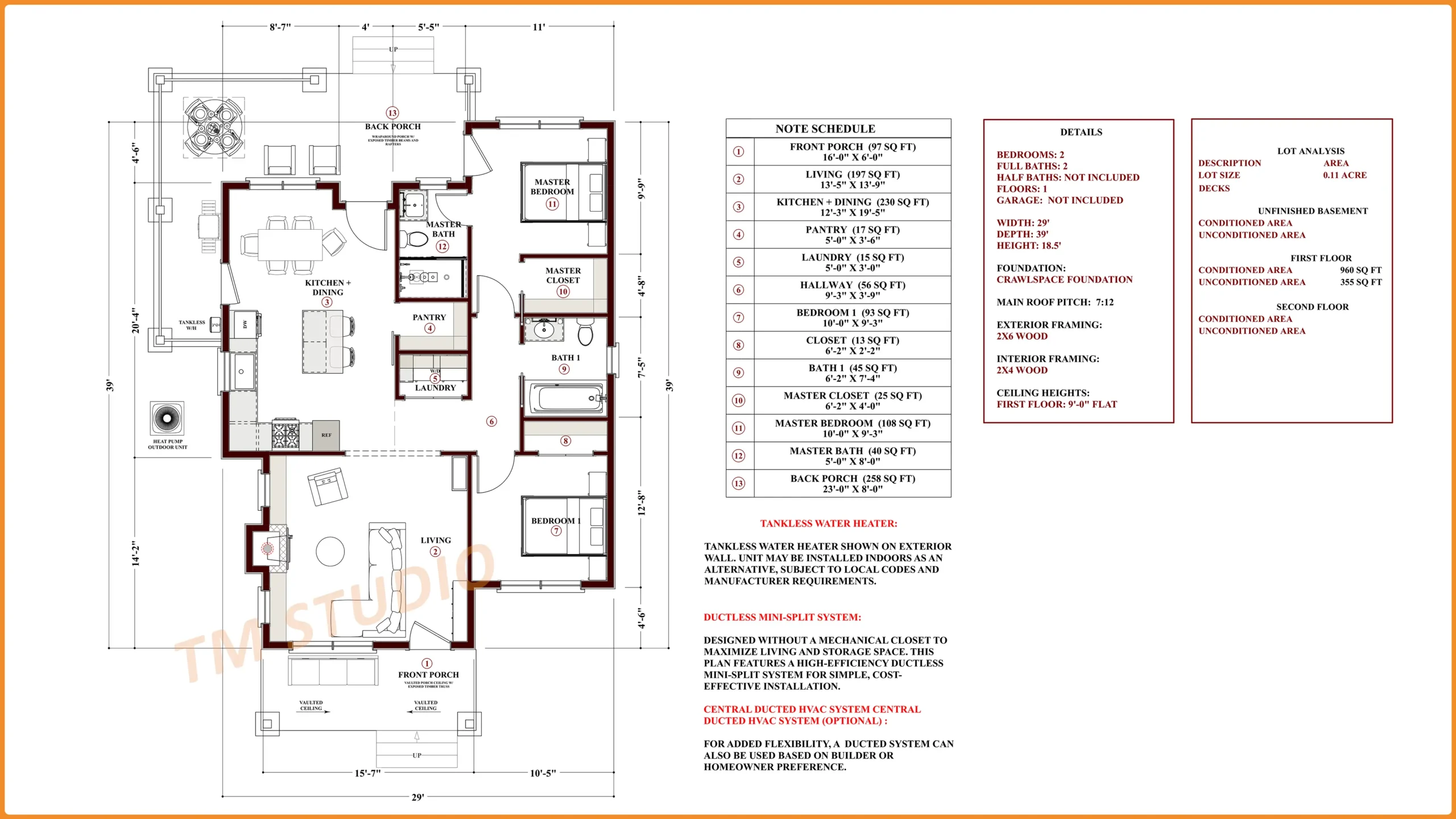 2 bedroom floor plan with dimensions