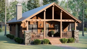 TMS-110-CF1 tm studio 2 bedroom 2 bathroom house plan