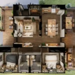 tm studio house plan top view