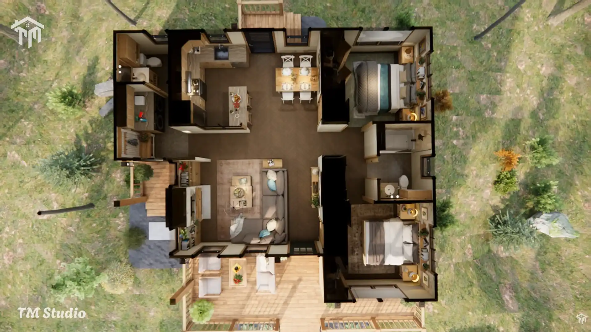 tm studio 2 bedroom cabin home design