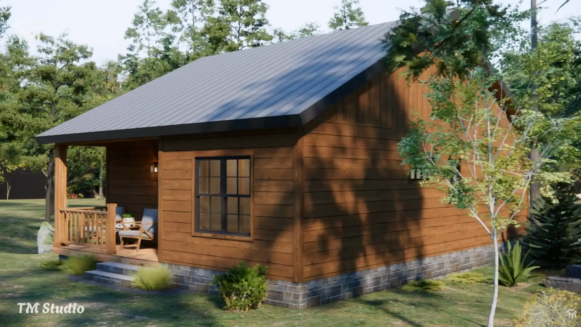 26'x32' (8x10m) Gorgeous Cabin Simplicity: Living Fully in a Minimalist Retreat TMS-113-CF1 TM STUDIO