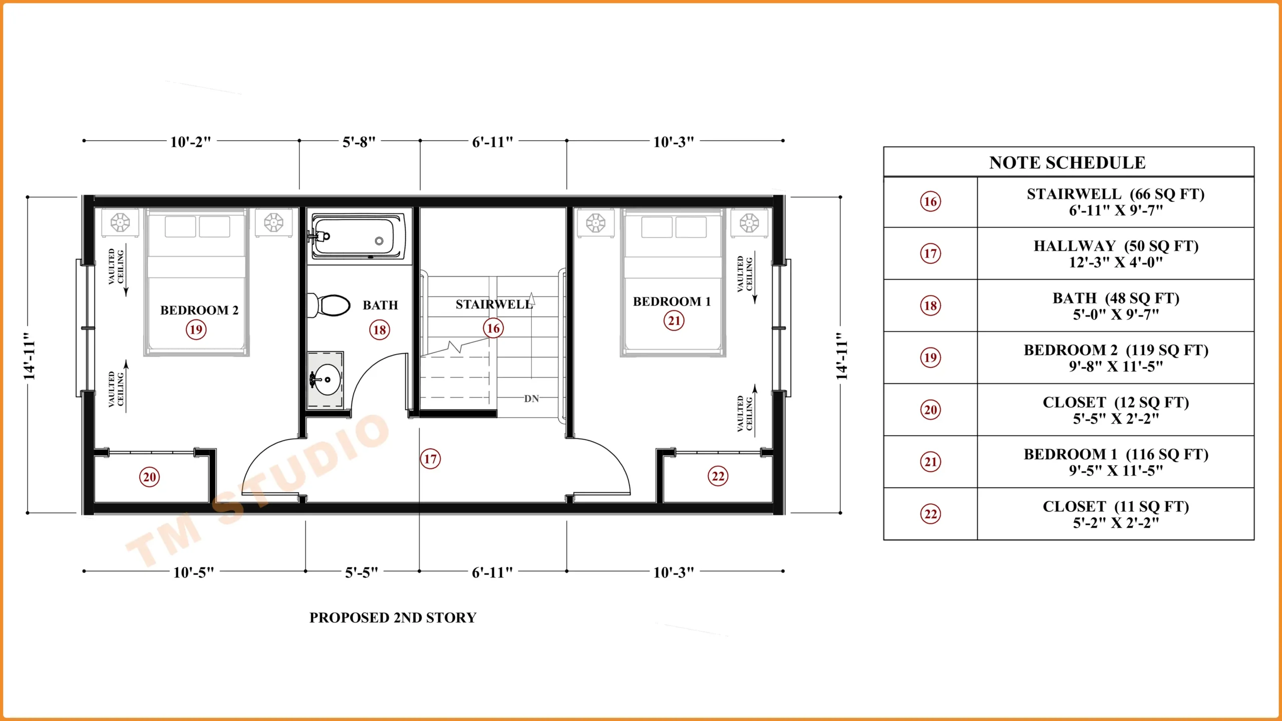 TMS-116-CF1 Floor plan 2nd bedroom