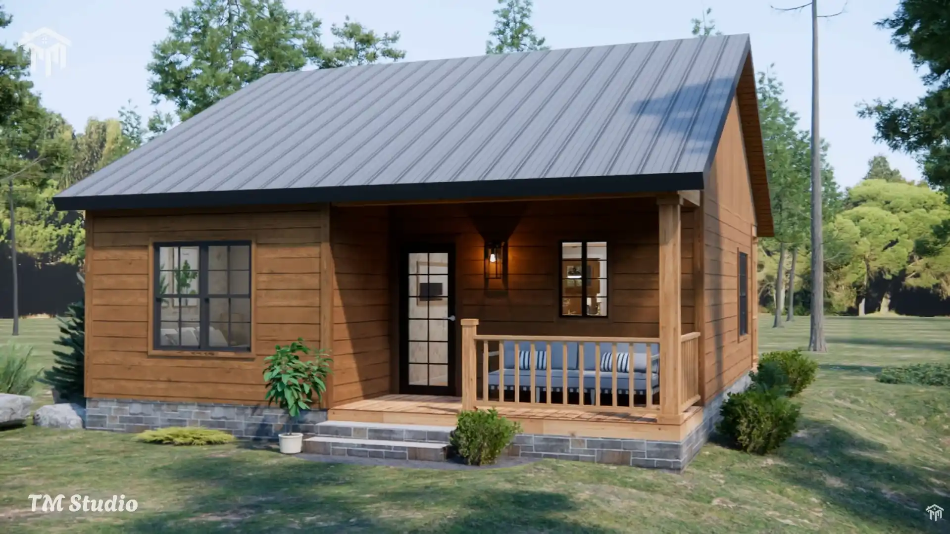 26'x32' (8x10m) Gorgeous Cabin Simplicity: Living Fully in a Minimalist Retreat TMS-113-CF1 TM STUDIO