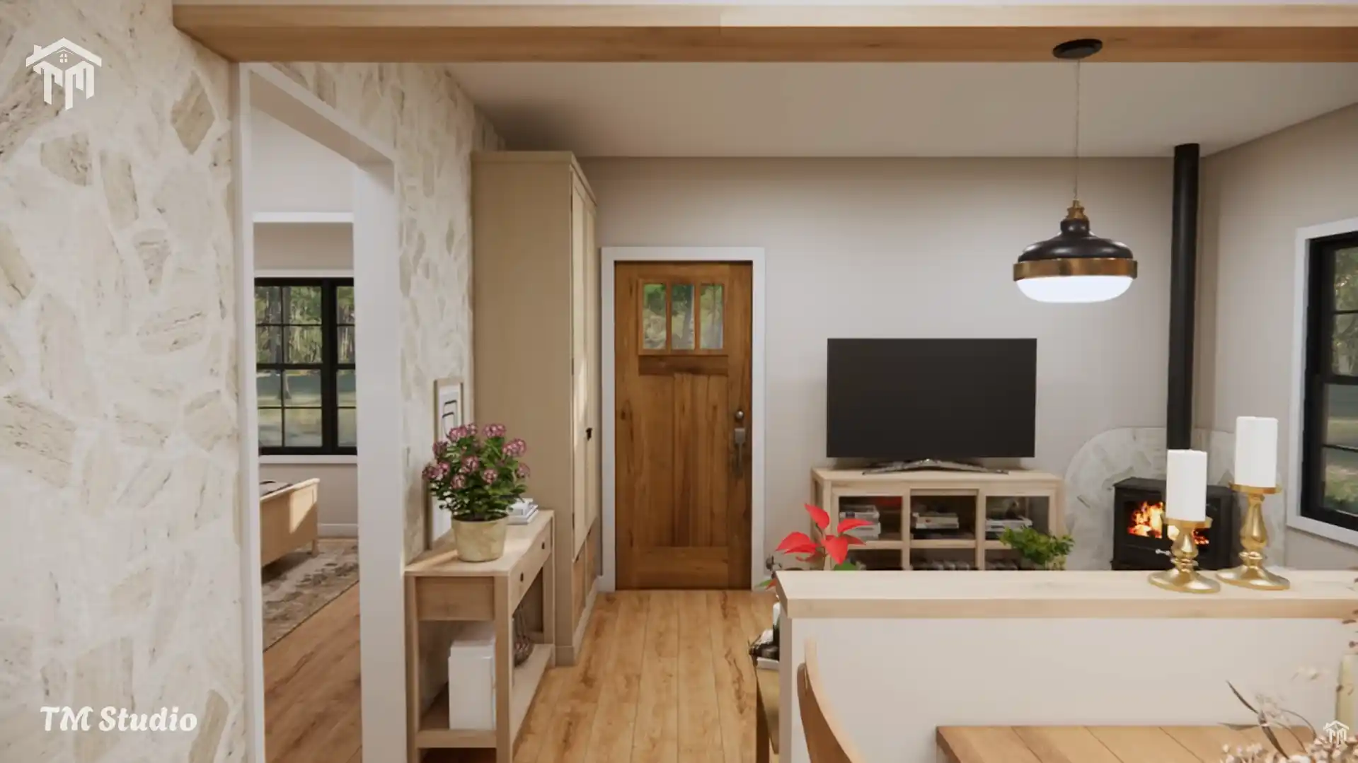 26'x32' (8x10m) Gorgeous Cabin Simplicity: Living Fully in a Minimalist Retreat TMS-113-CF1 TM STUDIO