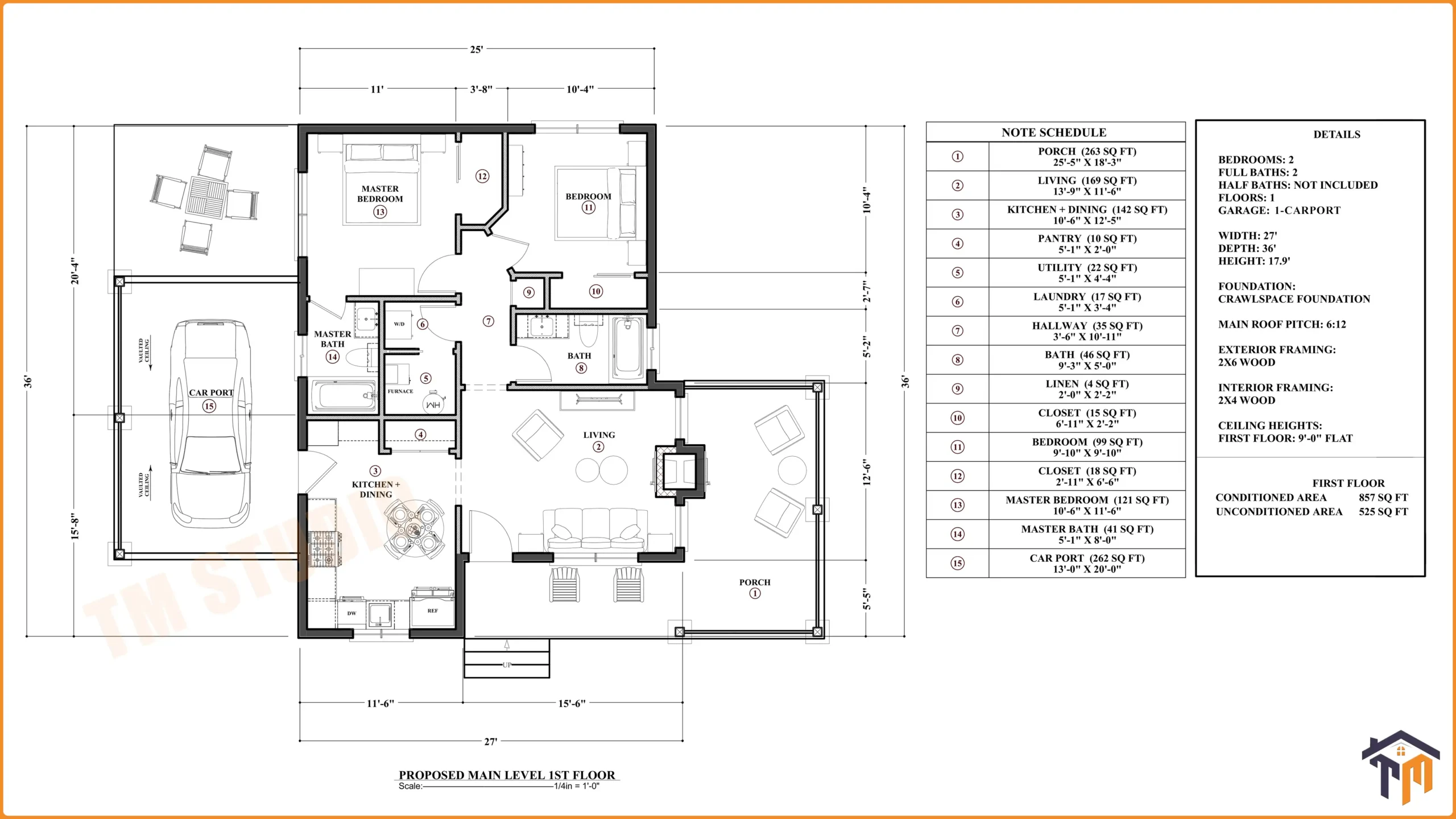 TMS-132-CF1 floor plan with dimensions tm studio